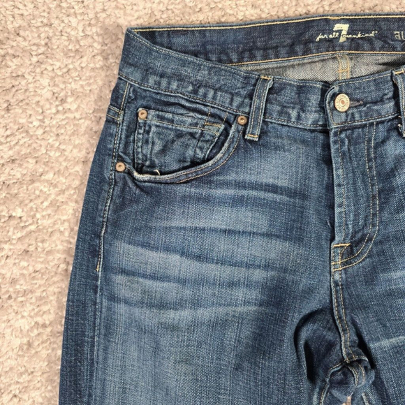 7 For All Mankind Austyn Jeans Mens 33 (Fits 32x28) Blue Straight Medium Wash - Picture 3 of 13